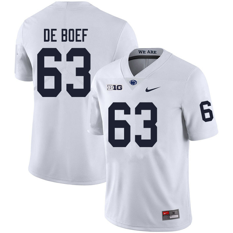 Men #63 Collin De Boef Penn State Nittany Lions College Football Jerseys Sale-White